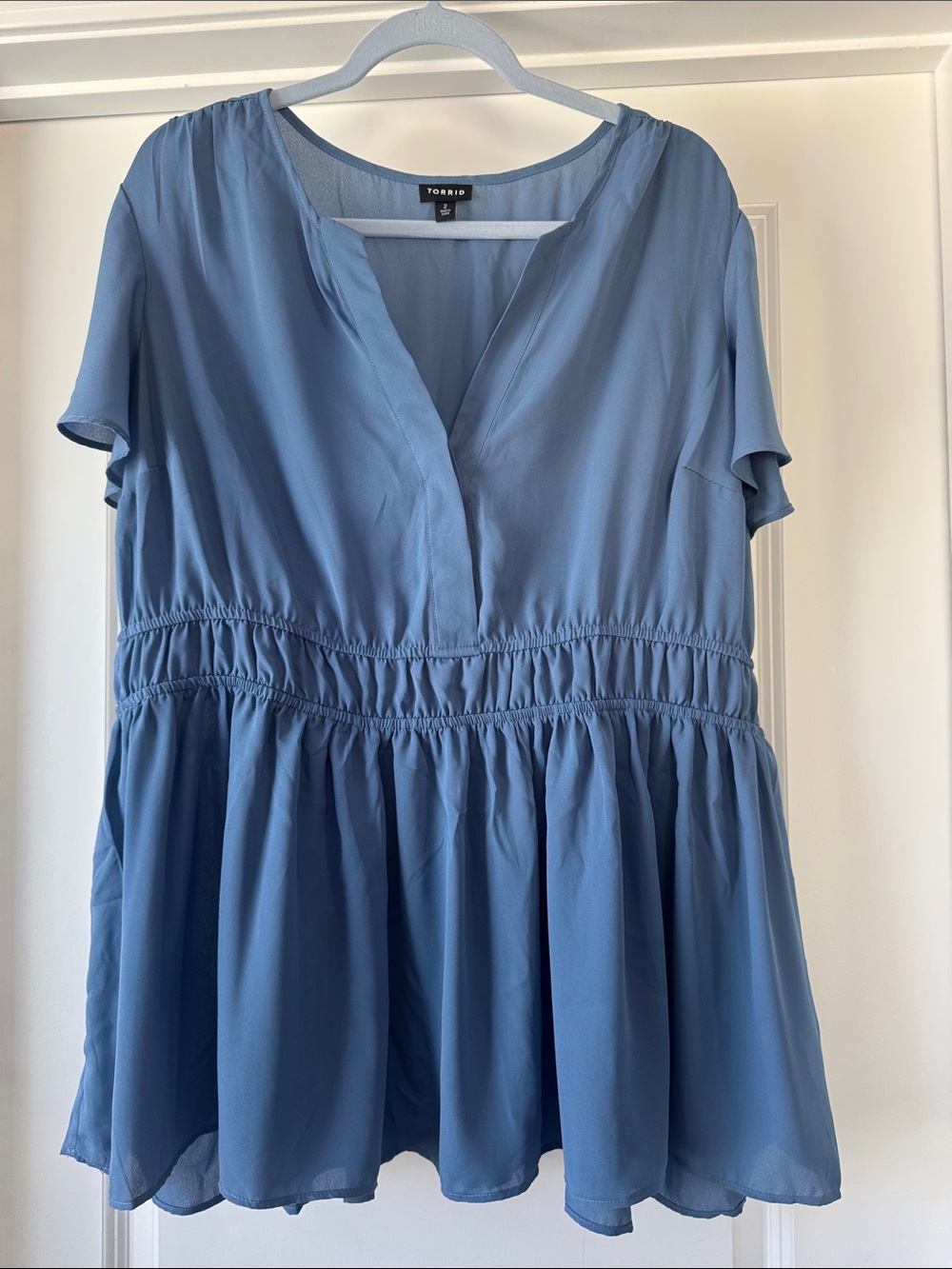 torrid Dusty Blue V-Neck Peplum Tunic